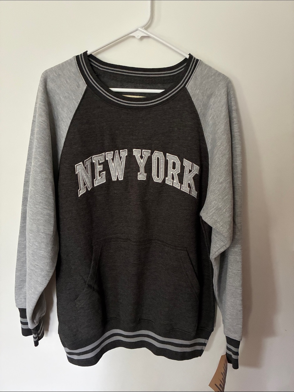 Unisex Charcoal & Light Gray New York Popular Sweatshirt